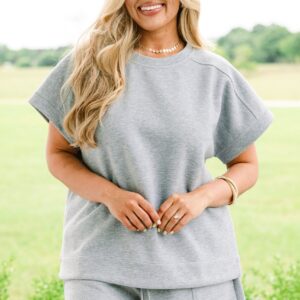 Always The Same Thing Top, Heather Gray