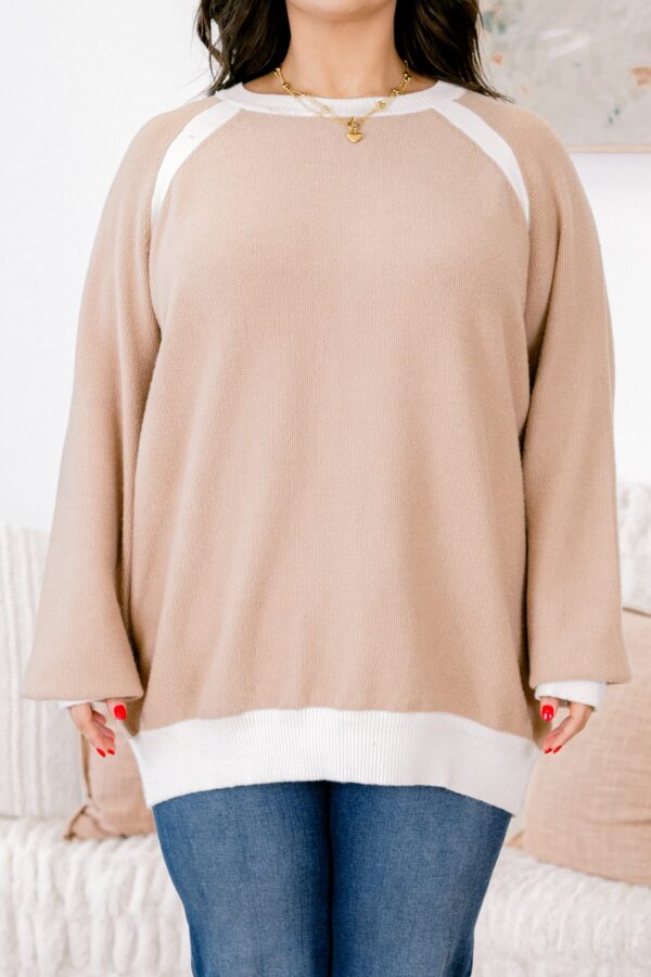 Be Here Now Sweater, Taupe - Image 6