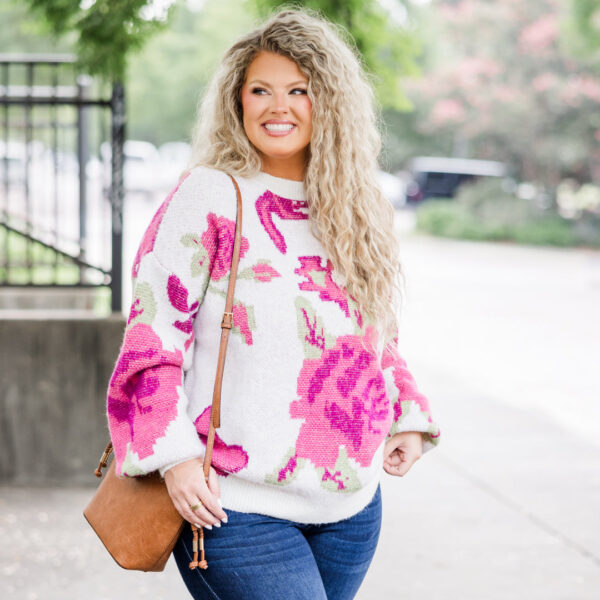 Cherry Blossoms Kisses Sweater, White - Image 6