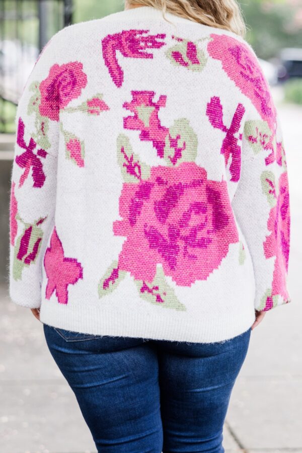 Cherry Blossoms Kisses Sweater, White - Image 5