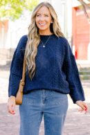 Crossing Channels Sweater, Navy