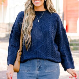Crossing Channels Sweater, Navy