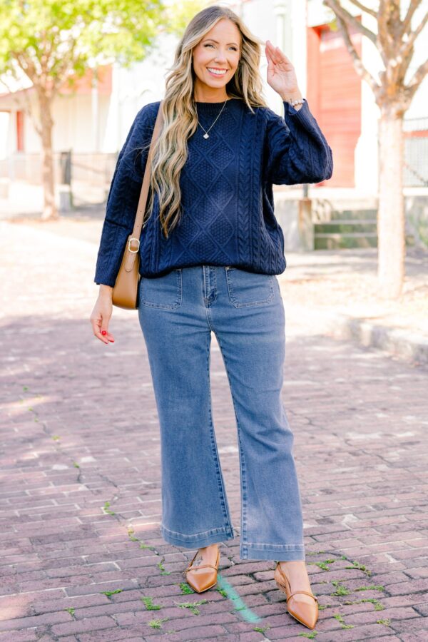 Crossing Channels Sweater, Navy - Image 2