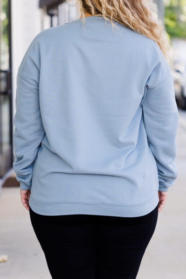 Dog Mom Pullover, Denim - Image 5