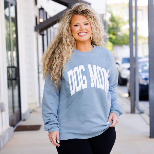 Dog Mom Pullover, Denim - Image 6