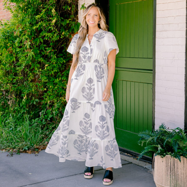 Enchanting Moments Maxi Dress, Cream-Black - Image 7