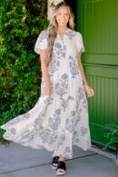 Enchanting Moments Maxi Dress, Cream-Black