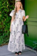 Enchanting Moments Maxi Dress, Cream-Black