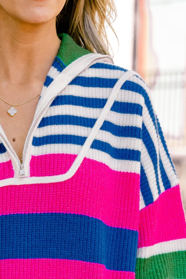 Falling For Fall Sweater, Blue Multi - Image 4