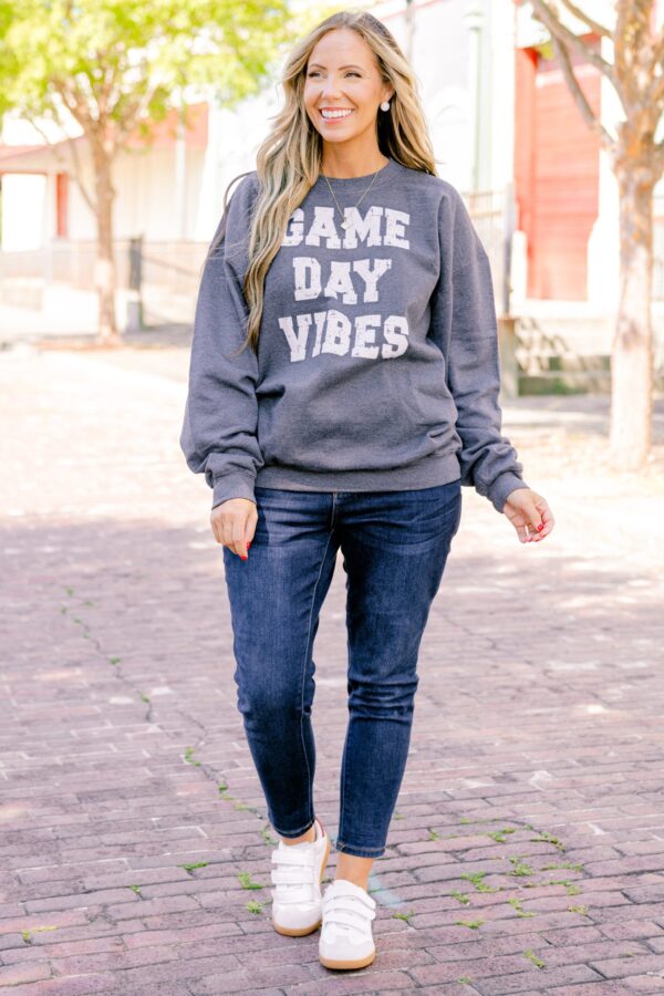 Game Day Vibes Sweatshirt, Deep Heather - Image 3