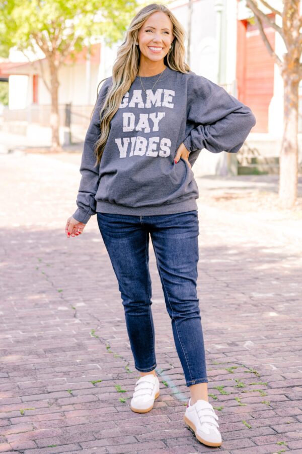 Game Day Vibes Sweatshirt, Deep Heather - Image 2