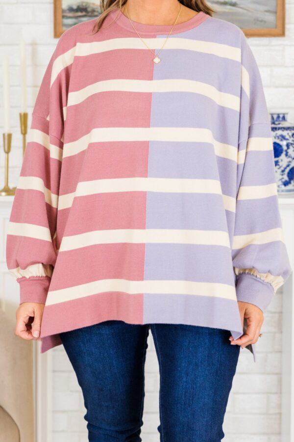 Lucky To Be With You Sweater, Pink/Lilac - Image 4