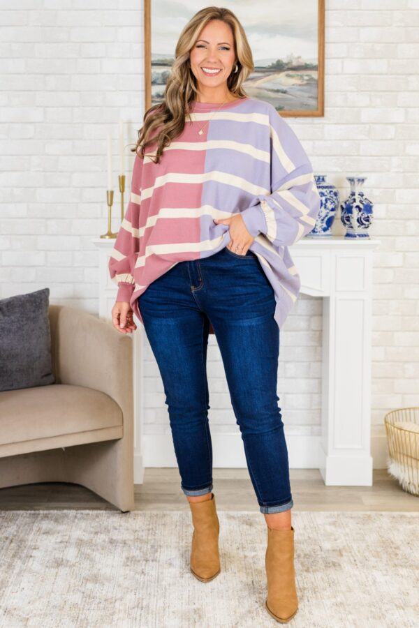 Lucky To Be With You Sweater, Pink/Lilac - Image 3