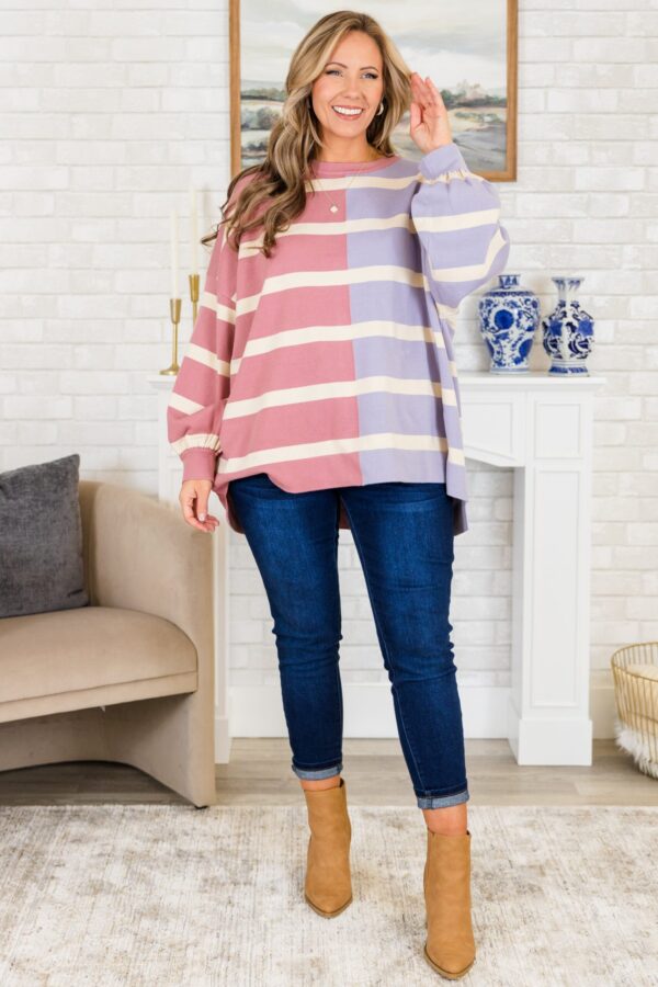 Lucky To Be With You Sweater, Pink/Lilac - Image 2