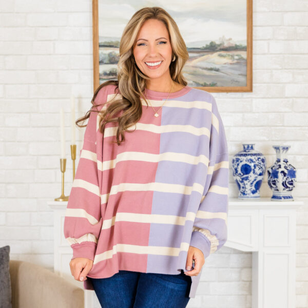 Lucky To Be With You Sweater, Pink/Lilac - Image 6