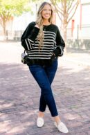 Magically Perfect Sweater, Black Stripe