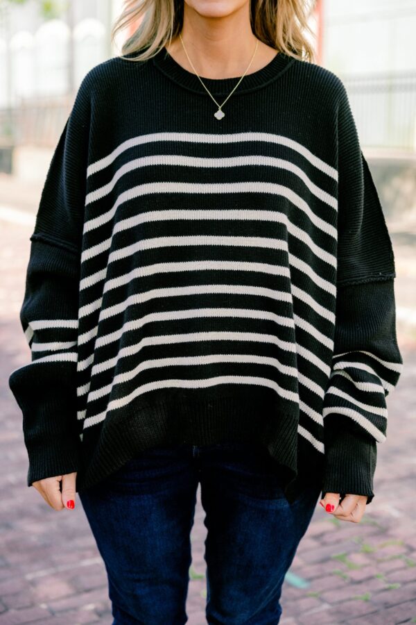 Magically Perfect Sweater, Black Stripe - Image 5