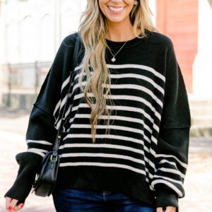 Magically Perfect Sweater, Black Stripe