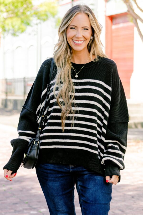 Magically Perfect Sweater, Black Stripe