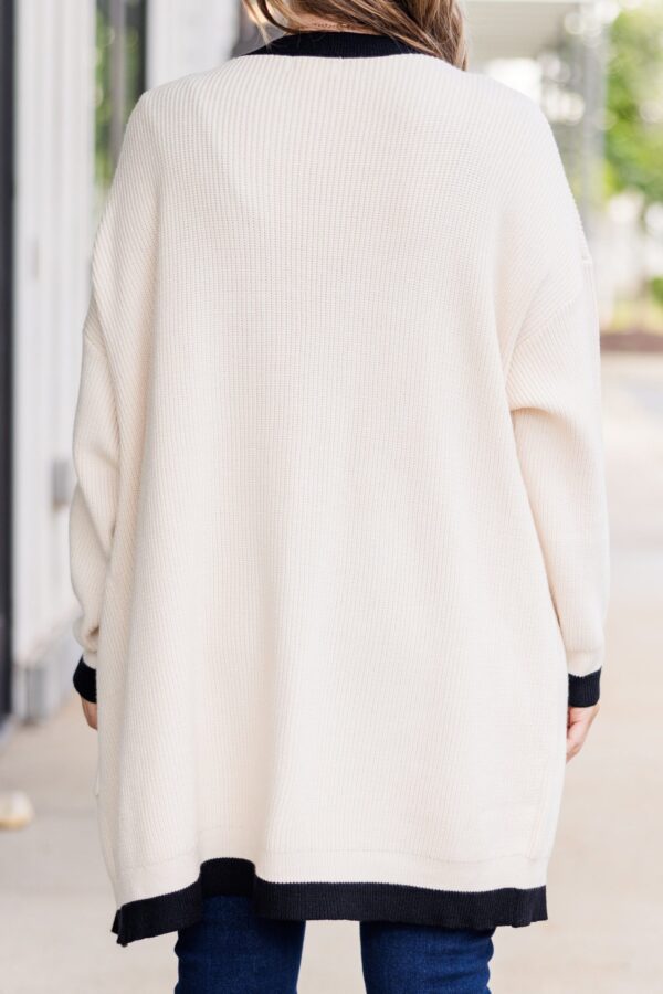 Moonlight Waltz Cardigan, Cream/Black - Image 5