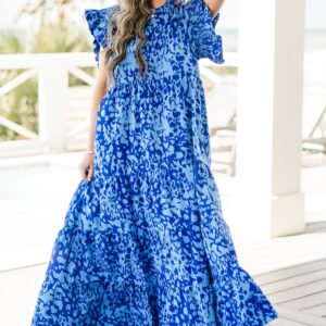 Mossy Meadows Maxi Dress, Cobalt