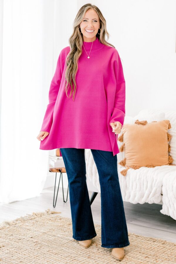 Notting Hill Sweater, Hot Magenta - Image 3