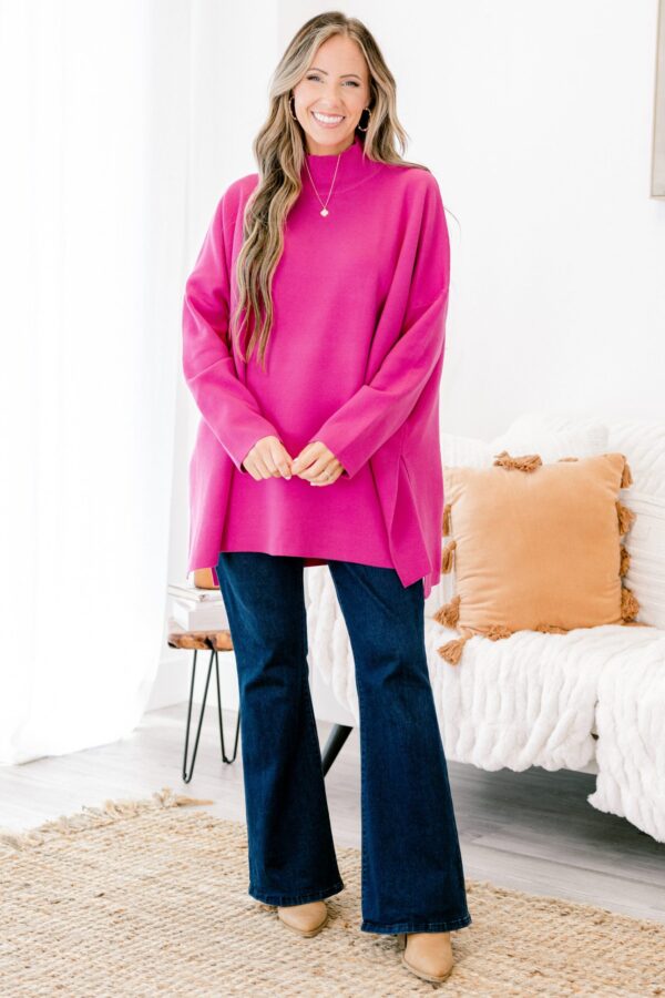 Notting Hill Sweater, Hot Magenta - Image 2