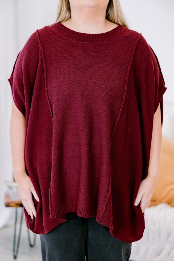 On My Way Over Sweater, Wine - Image 5