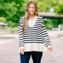 Sweet Stripes Sweater, Taupe