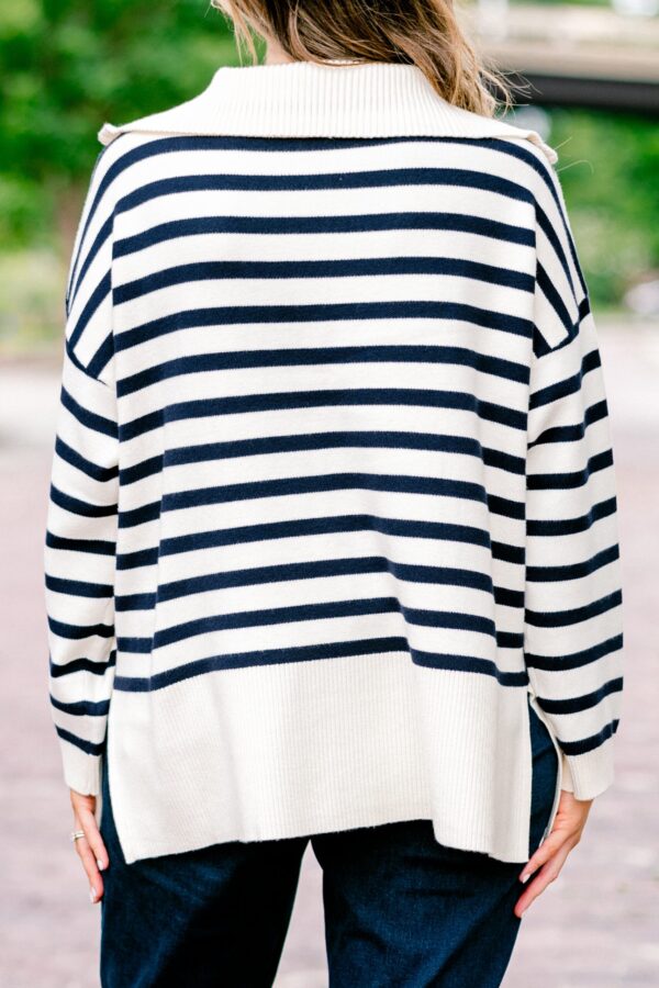 Sweet Stripes Sweater, Taupe - Image 6