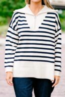 Sweet Stripes Sweater, Taupe