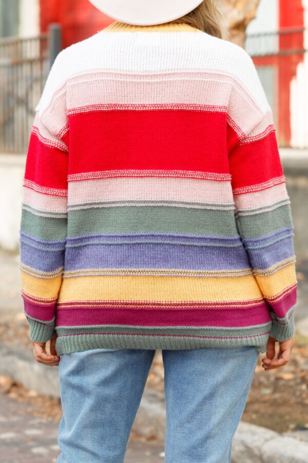 The Playful Sweater, Red Multi - Image 5