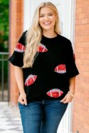 Touchdown Sparkle Top, Black