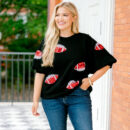 Touchdown Sparkle Top, Black