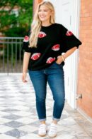 Touchdown Sparkle Top, Black