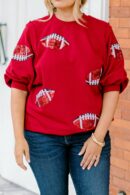 Touchdown Sparkle Top, Red