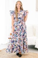 Venetian Garden Dress, Navy