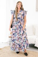 Venetian Garden Dress, Navy