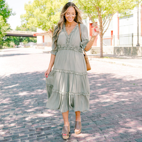 Make A Statement Maxi Dress, Olive - Image 7