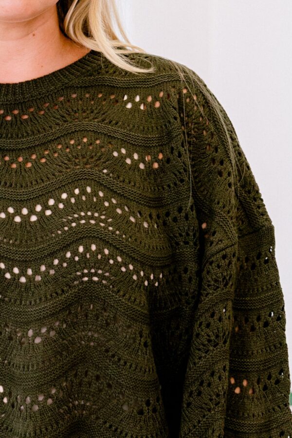 Wavy Comfort Sweater, Green - Image 4