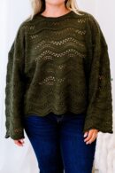 Wavy Comfort Sweater, Green