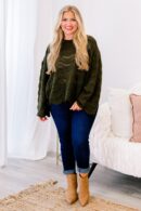 Wavy Comfort Sweater, Green