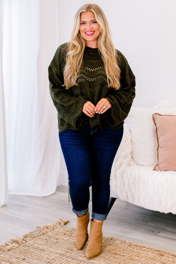 Wavy Comfort Sweater, Green - Image 2